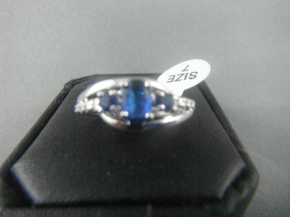 Small Blue Lab Sapphire Rhinestones Women Ring Fashion Jewelry